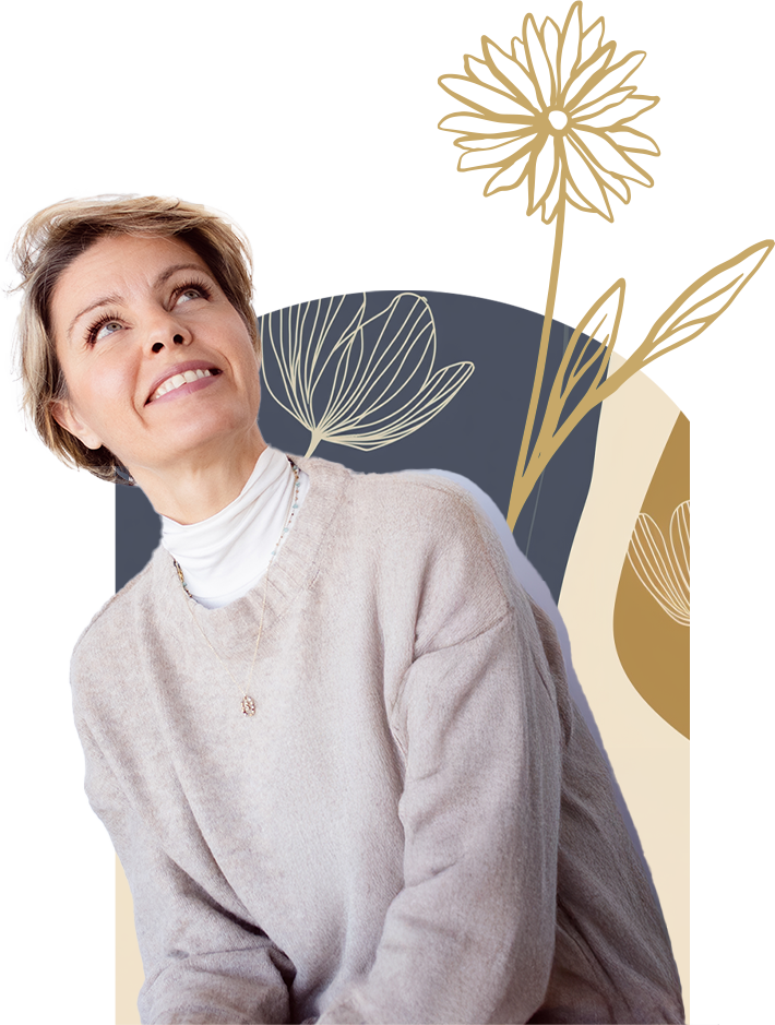 Foto di Sabrina con illustrazione decorativa